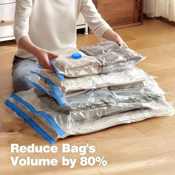 Vakuumkompresjonsoppbevaringsposer Sett 11 stk med håndpumpe Stor Medium Liten 11pcs Set Not provided