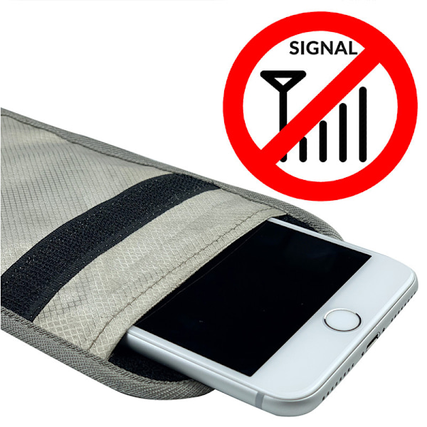 Faraday-väska Antistrålnings Mobiltelefonfodral Signalblockeringspåse GPS RFID-skydd Sekretesskydd för Smartphone 20x10cm Silvergrå