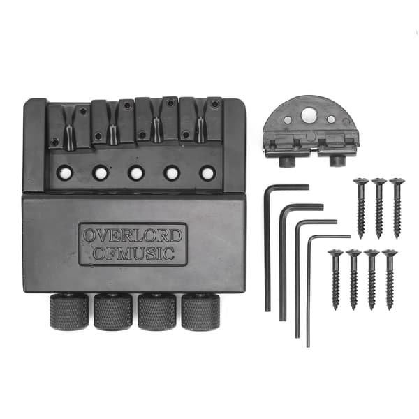 4-String Headless Bass Bridge Zinc Alloy Bass Guitar Bridge Black Music Accessory