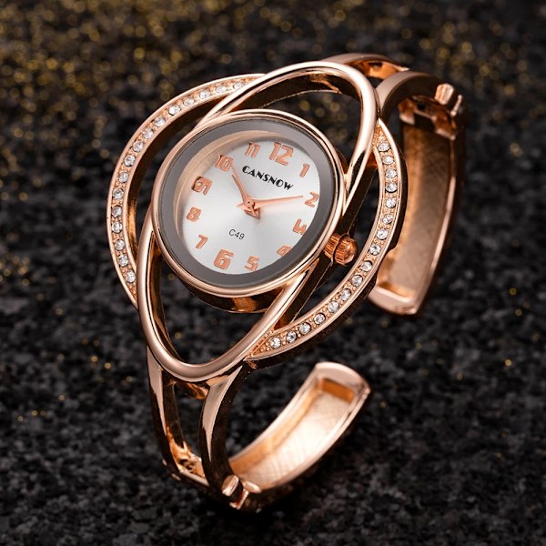 Ylelliset naisten kellot Kristallimuoti Kvartsitimanttirannekoru Naisten rannekello Kultaa Hopea Lahja tyttöystävälle Montre Femm Rose Gold