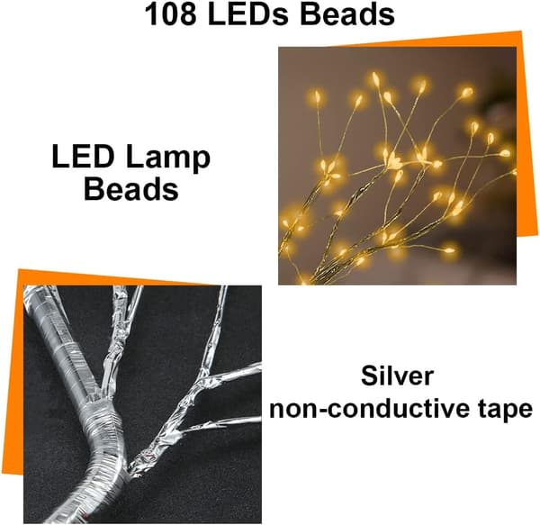 Warm White LED Bonsai Tree Lights, 108 Adjustable Branches, Indoor USB Lamp with Remote Control Warm White Varm vit Parent