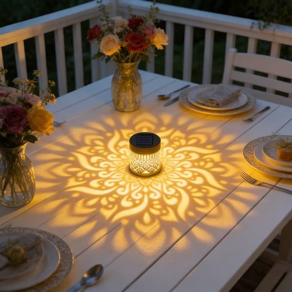 Solar Væglampe Mandala Mønster LED til Have Terrasse Trapper Gårdhave Not provided 1-Pack Solar