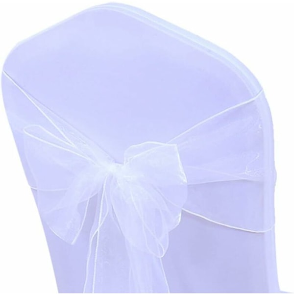 25 kpl Organza Tuolinpäälliset Tuolirusetit Häät Juhlat Tapahtuma Syntymäpäivä Seremonia Koristelu 17 x 275cm 22 Väriä (Ei Sisällä Tuolinpäällisiä)-Valkoinen
