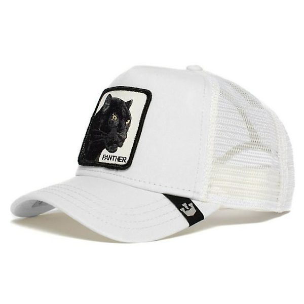 Mesh Cap Summer Baseball Cap Trucker Cap Visor Cap Panther White[GPA]