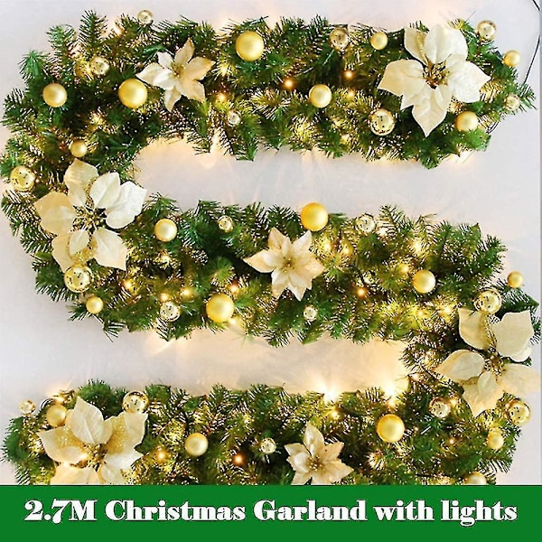 Julekrans, Peiser Trapper Dekorerte Kranser LED Lys Ornament G...