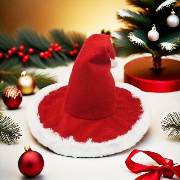 Julenisselue for voksne Unisex Festlig Hodeplagg til Julefest Red