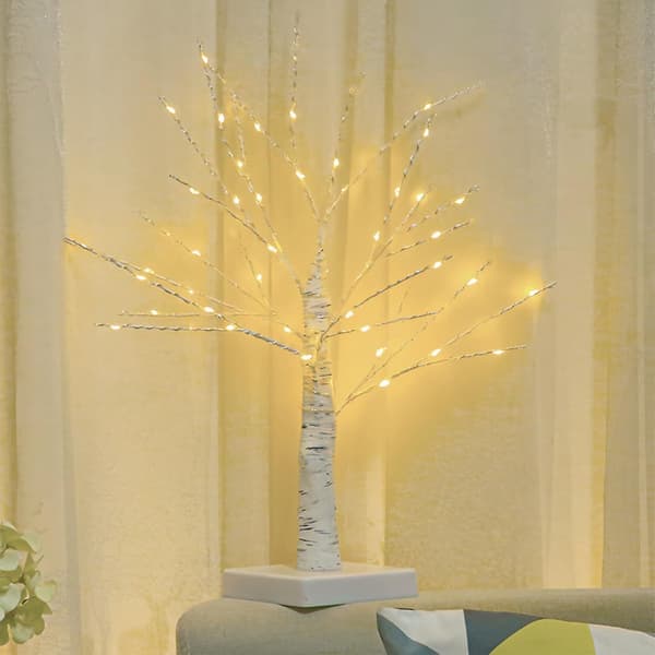 Birch Light Tree with 144 Warm White LEDs, Battery Operated for Indoor Decoration en