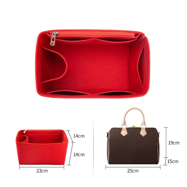 Handväska med filtficka Iiner RÖD FÖR SPEEDY 25 FÖR SPEEDY red For Speedy 25-For Speedy 25