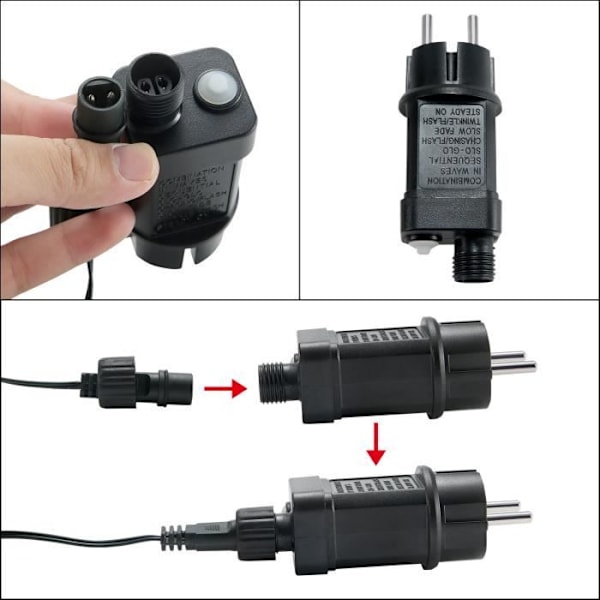 100M LED Lyslenke for Utendørs, Jul med 8 Moduser, IP44 Vanntett G...