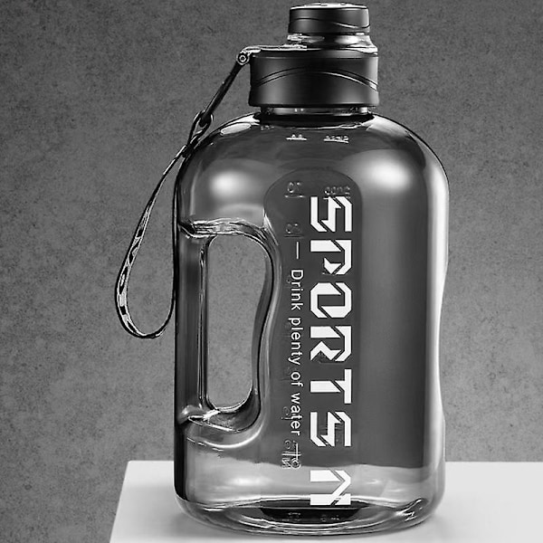 2,7 l vesipullo retkeilyyn, kuntoiluun, retkeilyyn, ulkoiluun, kuntosalille, treenipullo (FMY) Musta Black 2.7L