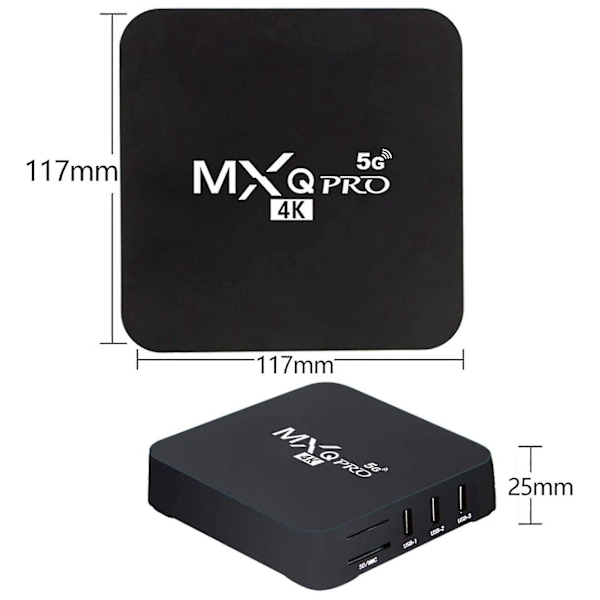 4K HDR Streaming Media Player för Android TV Box, 4GB RAM 32GB ROM Allwinner H3-core Smart TV Box