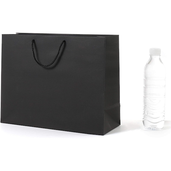 Pakke med 10 ekstra store gaveposer 40*28*12 cm sorte gaveposer til mænd bryllupsgaveposer sorte papirposer [GP]