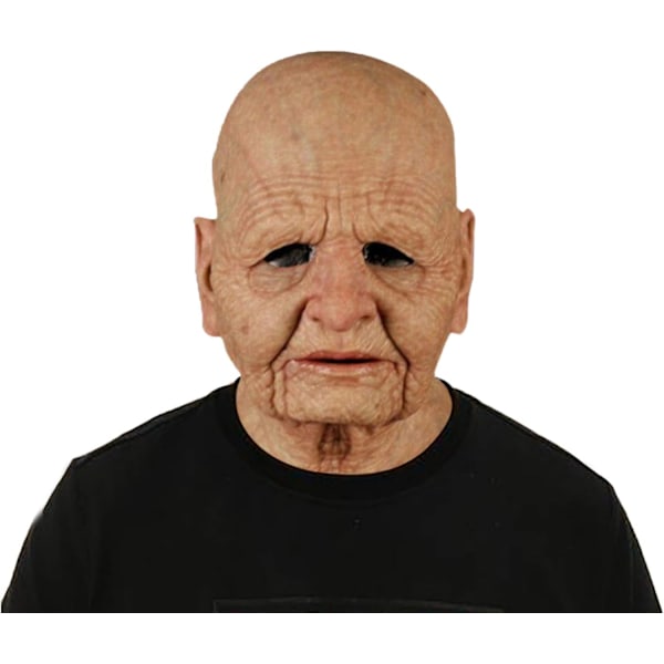 Halloween-latexmask - gammal man dekor realistisk ansiktsmask för mänsklig rynka Old Man-a