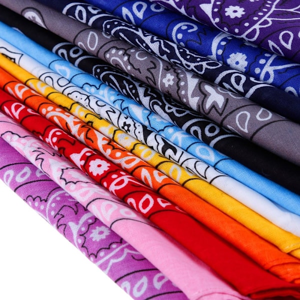 12 st 12 Färger 54*54cm Paket Bandana Halsduk Unisex Näsduk