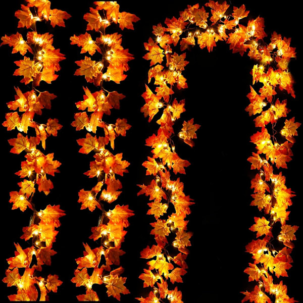 Høstkranser Høstdekorasjoner 20 Lyslenker Høstløv Halloween Juledekorasjoner Thanksgiving Dekorasjoner Veggdekorasjoner