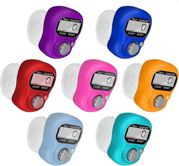 Electronic Finger Counter, 7-pack Resettable 5-Digit LCD Electronic Digital Display Finger Hand Tally Counter[GPA]