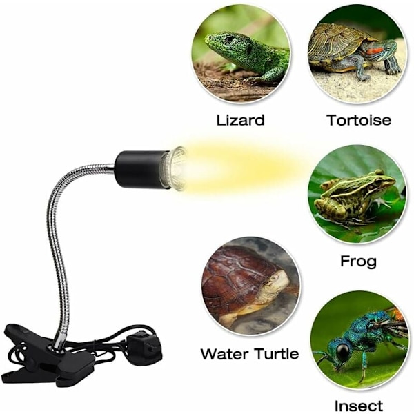 Skilpadde varmelampe, skilpadde lampe, terrarium varmelampe 25 W2, skilpadde lampe for reptiler, øgler, slanger, skilpadder, longziming