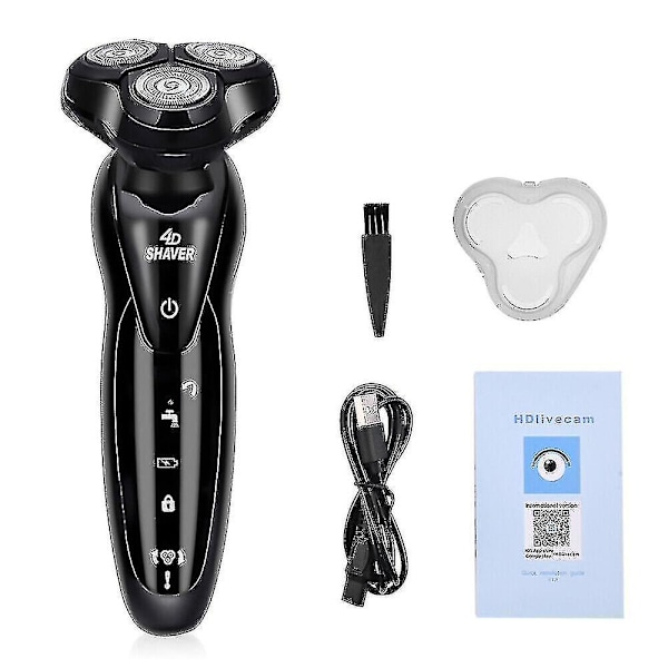Ny 9001 Elektrisk Barbermaskine Multifunktionel 4D Flydende Elektrisk Barbermaskine Herre Tre-Hovedet Barbermaskine Skæg Barbermaskine