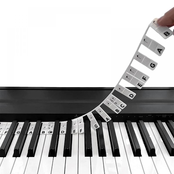 Pianoguide för nybörjare, avtagbara pianoetiketter för inlärning, 88 tangenter