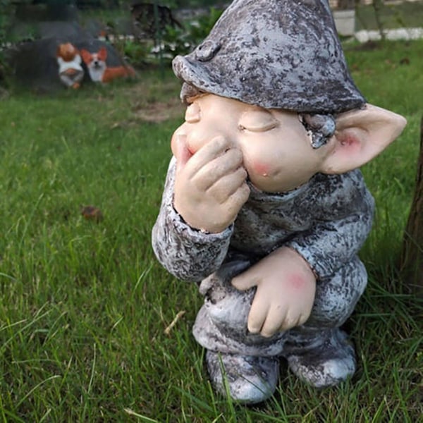 Bussig Nisse Bajsande Miniatyrstaty Bajs Simulerande Figur Form Rolig Harts Rolig Liv