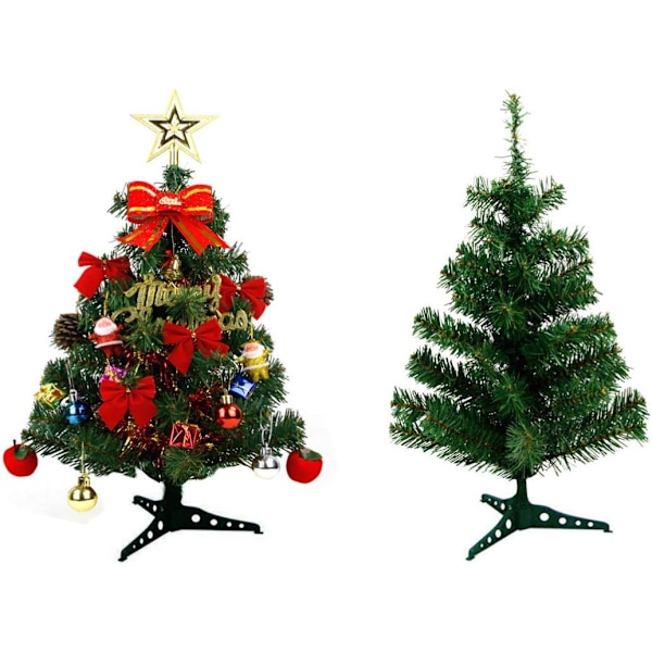 Konstgjord Julgran Liten Julgran med Dekoration och Basprydnader för Vinterhelger (60 cm)
