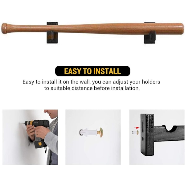2-pack basebollträställ, väggmonterat basebollträställ, horisontellt basebollträställ