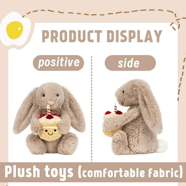 Jellycat Kanin Plyslegetøj, Kanin Jellycats Nøglering, 30 cm Jellycats Søde Plysdyr