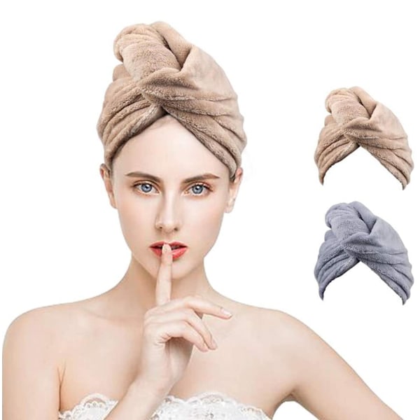 Hårhandduk Turban, 2-pack Turban Hårhandduk