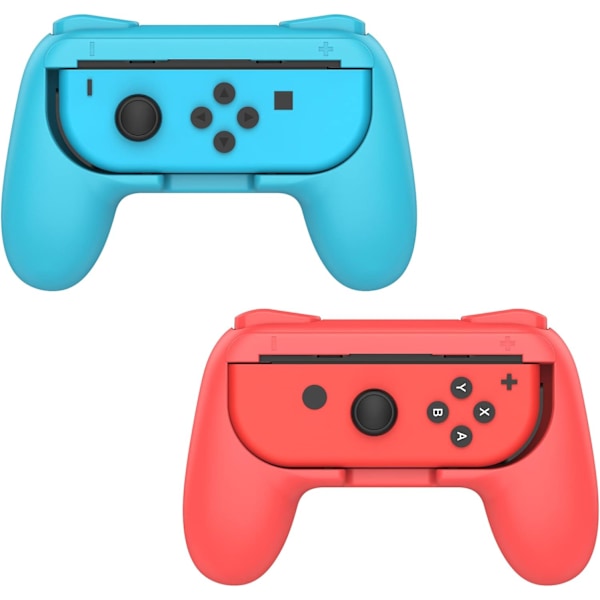2-pak Controller Grip Håndtagskit til Switch/Switch OLED Model (2021)/Switch OLED Model (2021) Joy-Con (Rød og Blå)