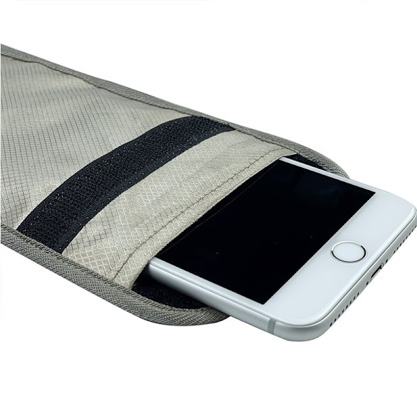 Faraday-väska Antistrålnings Mobiltelefonfodral Signalblockeringspåse GPS RFID-skydd Sekretesskydd för Smartphone 20x10cm Silvergrå