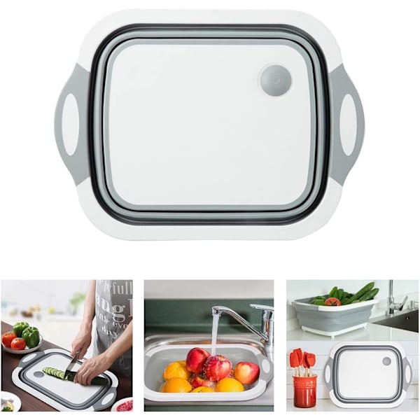 Foldbar multifunktionel campingvask, plastsilikon vask