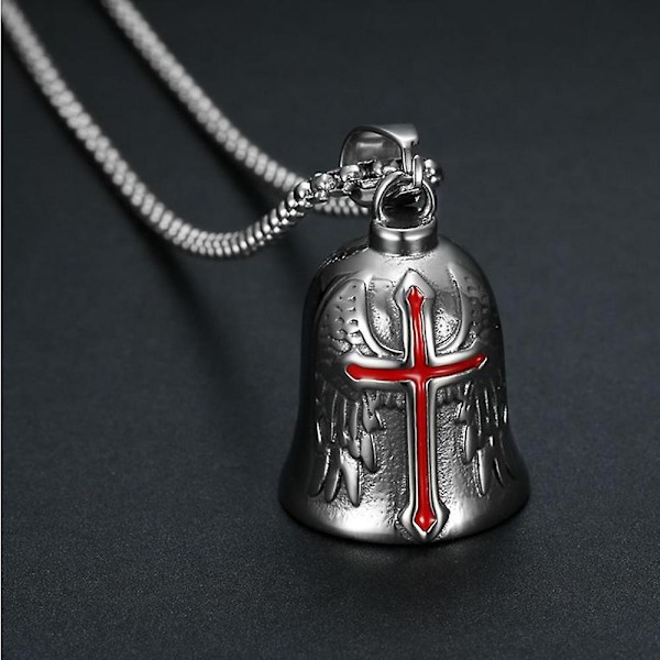 Retro Punk Style Guardian Bell Motorsykkelklokker Menn Kors Lykkeklokka Engelvinger Riddarklokka Metallhengsel MotorsykkeltilbehørBY A