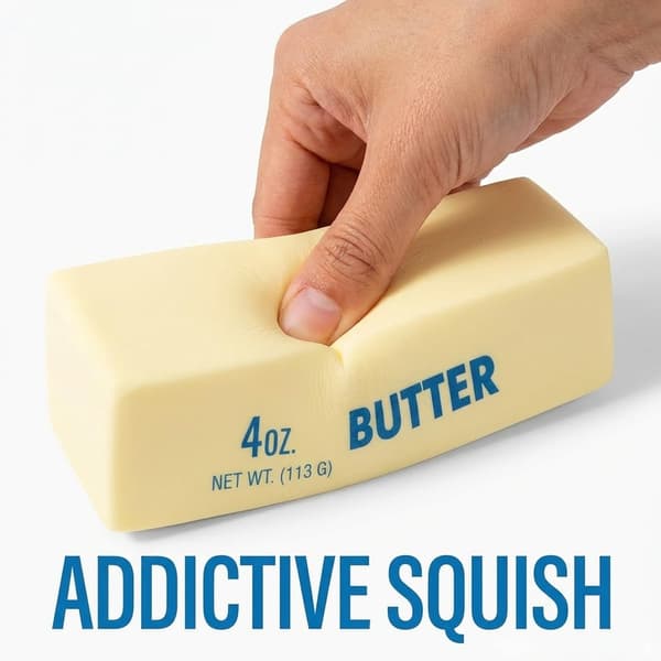 Smør Squishy Langsomt Stigende - Blødt og Strækbart Stresslegetøj, Sensorisk Dekompressionslegetøj til Angstdæmpning & Afslapning 2 Pcs brown yellow