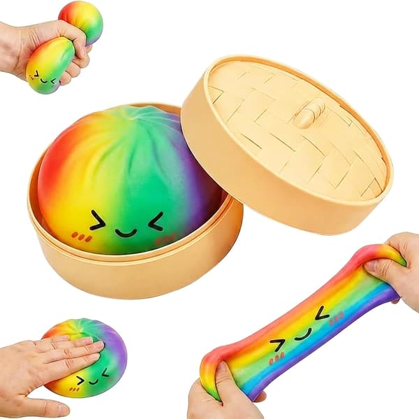 Sateenkaari Dumpling Squishy - Värikäs Pullamainen Stressilelu, Aistien Rentoutuslelu 2 Pcs multicolor