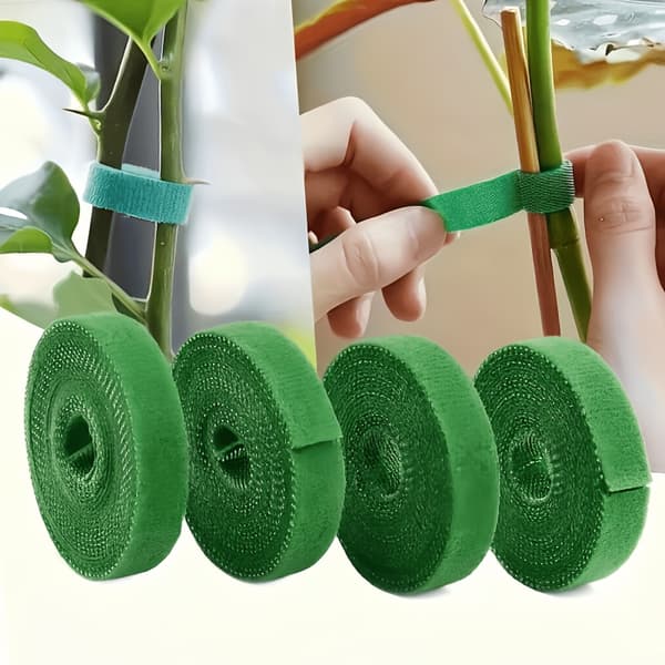 Genanvendelig plantebinder 4 ruller - Fleksibel nylonstrop til vinstokke, blomster, haveplanter 4 Rolls 100cm
