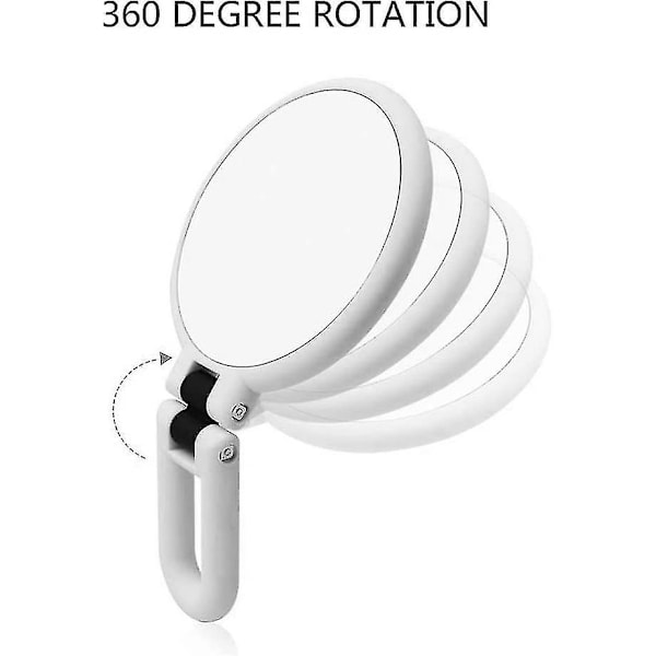 15x Förstorande Spegel Fällbar Handhållen Spegel Dubbelsidig Piedestal Spegel Resa Smink Spegel