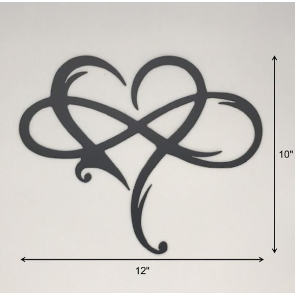 \"Väggdekorationer Hjärta Metall Väggkonst, Forever And Love Form Infinity Symbol G...