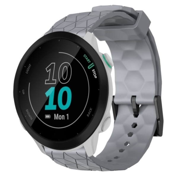 Til Garmin Forerunner 55 20 mm fodboldmønster ensfarvet urrem Grey