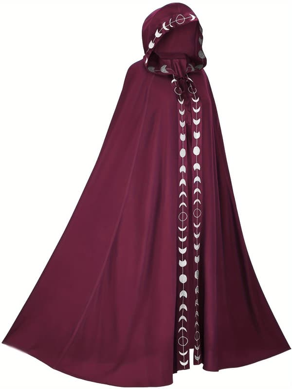 Hættekape til voksne Middelalder Renæssance Cosplay Kostume til Halloween og Rollespil XL Deep Red