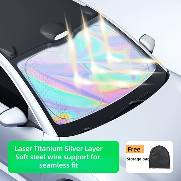 Laser bilsolskærm med titanium sølv diamantmønster til varmeisolering 1st