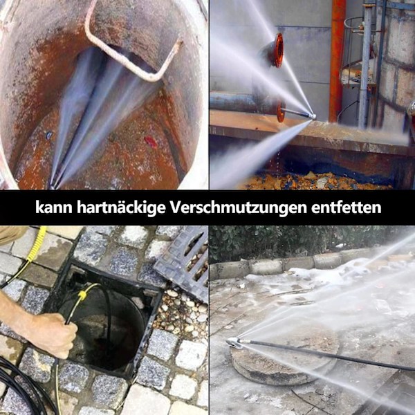 Rengöringslang för rör, 20 M, 180 Bar, Högtrycksslang med adapter, Rörrengöringsset för Kärcher högtryckstvätt