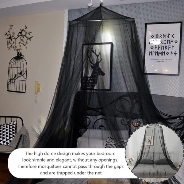 Mosquito Net - Dome Mosquito Net - Bed Net - Double Bed Mosquito Net - Easy to Assemble - 60*250*850cm - Black