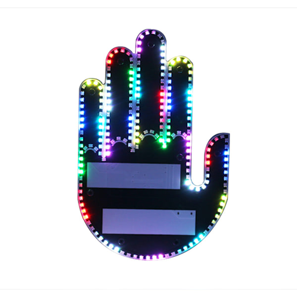 Morsomme Håndgest-Lys - Morsomme LED-skiltlys for bakruten med fjernkontroll, finger-LED-lys for bil. Modell fargerik colorful