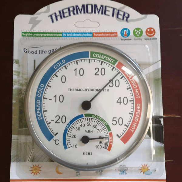 Färgkodad inomhus- och utomhustermometerhygrometer med väggfäste White 1