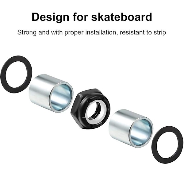 56-delars Skateboard Truck Hårdvara Kit Skateboard Distanser Longboard Axelmuttrar Skateboard Tillbehör