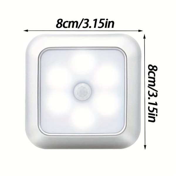 LED-rörelsesensorlampor batteridrivna utomhus inomhus vägglampa för trappor garderob hall Warm Light 4pcs