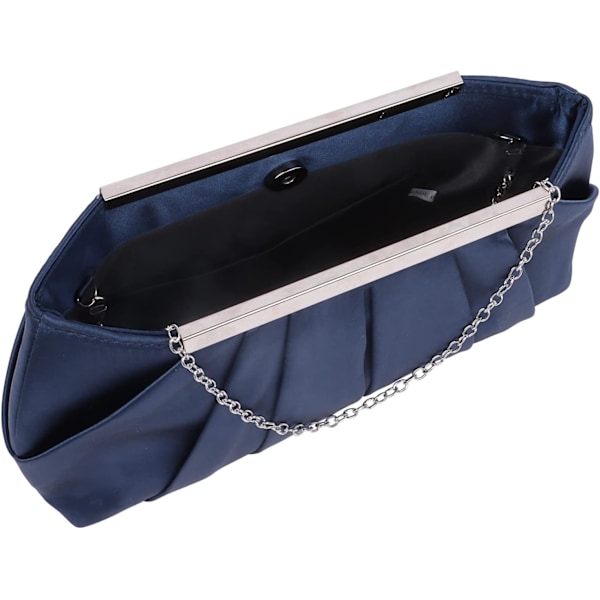 Kvinnors Satäng Clutch Väska med Vikt Kuvertväska Elegant Satin Silver