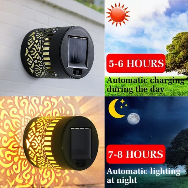 Solar Væglampe Mandala Mønster LED til Have Terrasse Trapper Gårdhave Not provided 1-Pack Solar