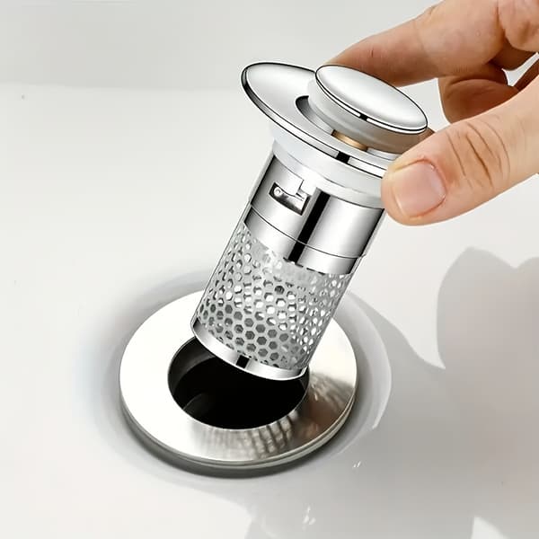 Bruseafløb i rustfrit stål med hårfanger - Hurtigt flow, nem installation Silvery