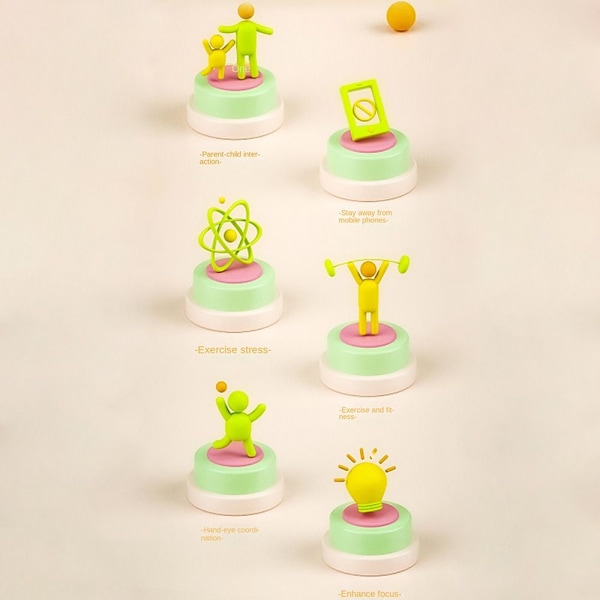 6 stk Henge Pingpong Trener Bordtennis GUL yellow